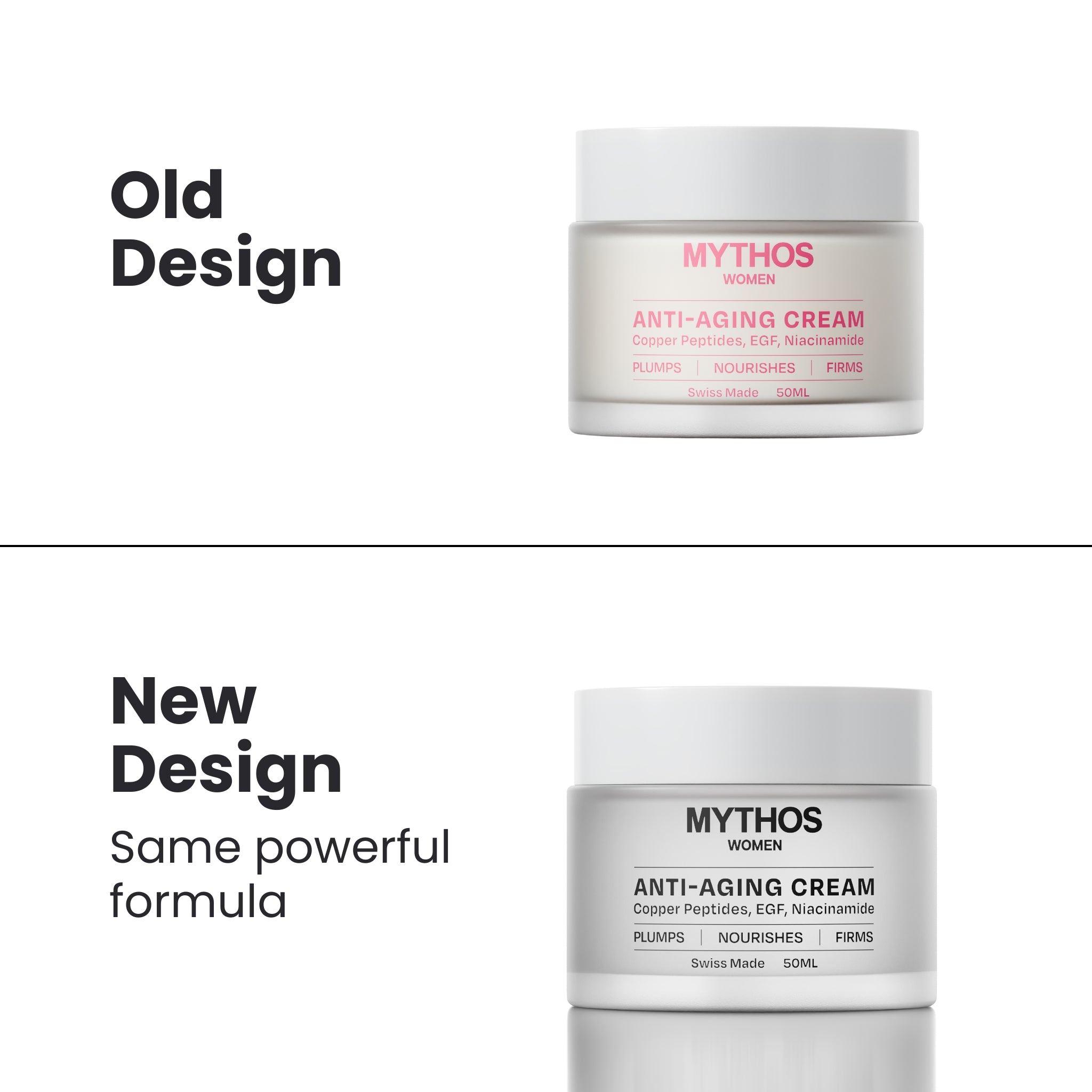 Mythos Women's Anti-Aging Cream packaging — premium women's moisturizer with copper peptides