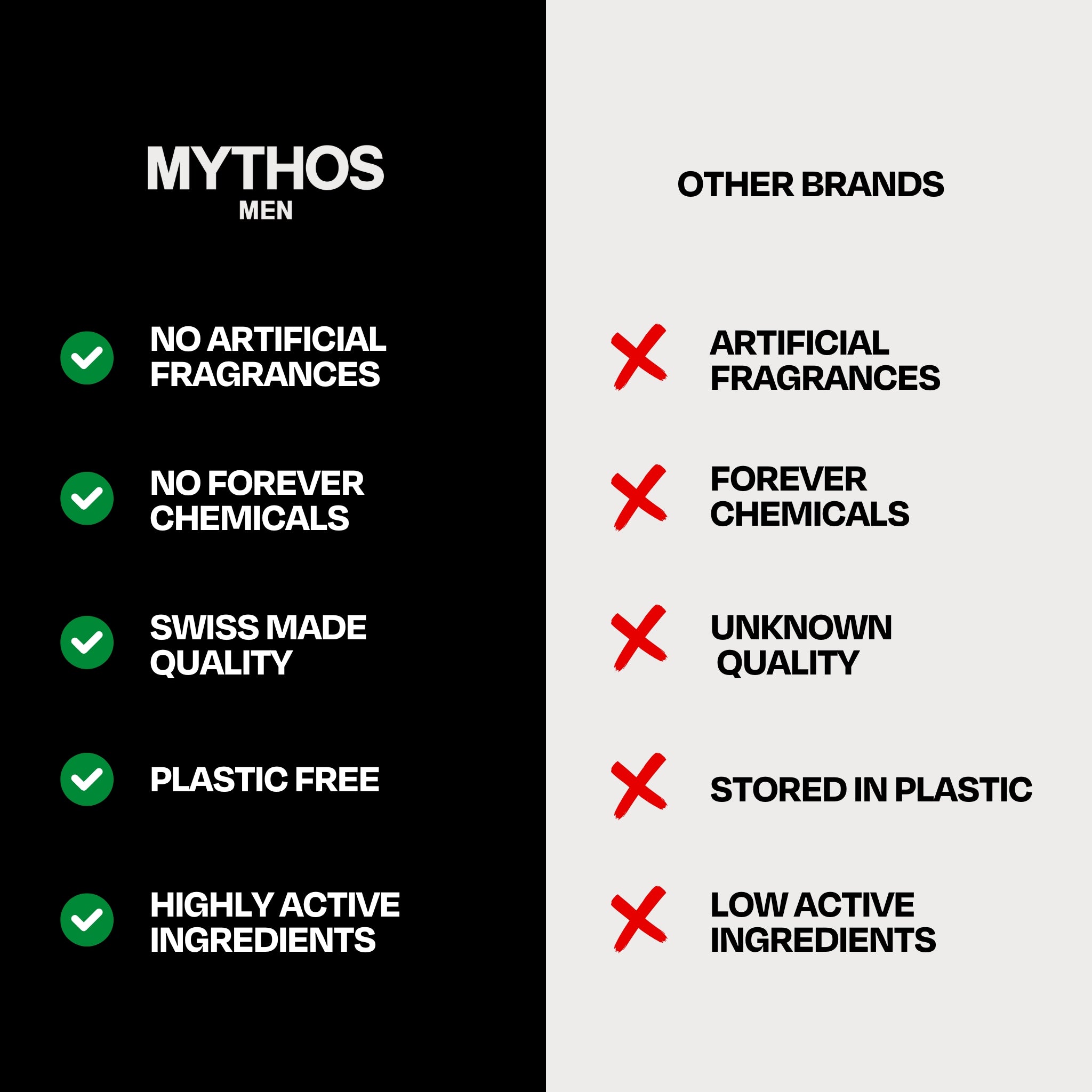 Mythos vs conventional skincare — clean ingredients outperform synthetic skincare formulas