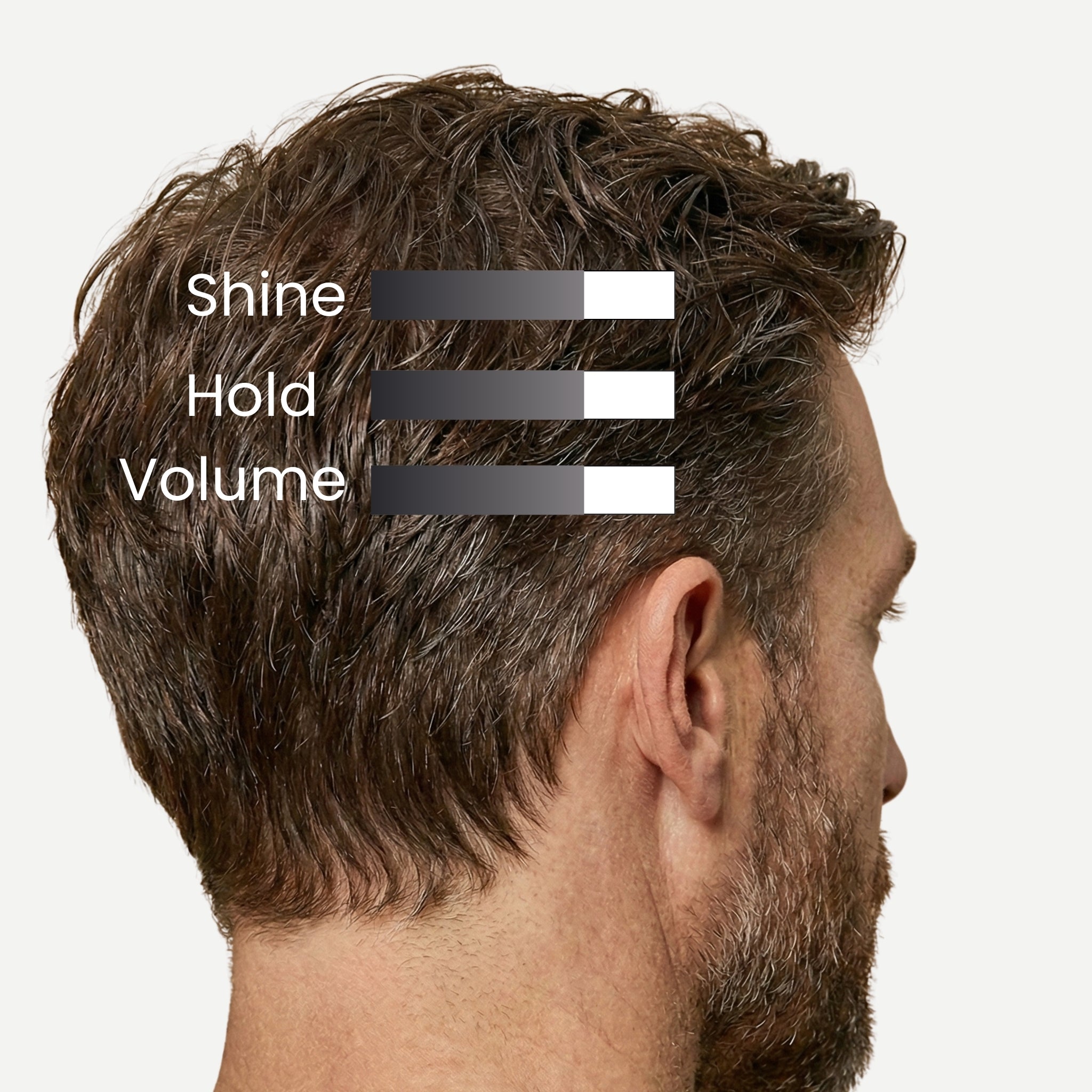 Mythos Natural Hair Wax styled on model — natural matte finish, 24-hour hold, restyle throughout the day